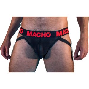 Jockstrap noir et rouge transparent pour homme sexy et élégant