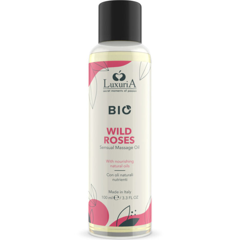 Huile de massage bio Luxuria Wild Roses – Plaisir naturel et floral