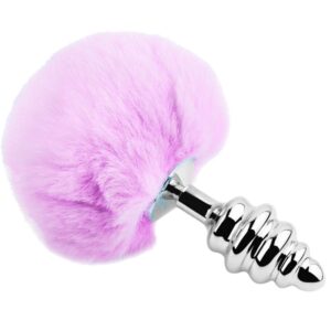 Plug Anal Métal Fluffy Twist Violet – Plaisir Sensuel et Thermique