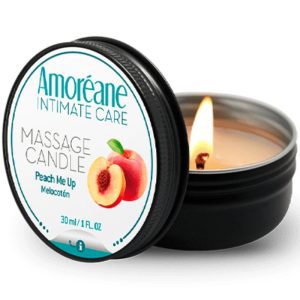 Bougie de massage pêche sensuelle – huile tiède pour moments intimes