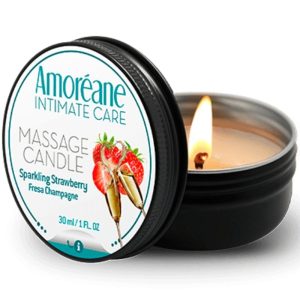 Bougie de massage Champagne Fraise – Rituel sensuel et parfumé