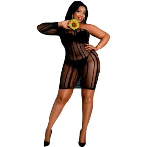 Robe sexy grande taille Plus Model 5 – Séduction toute en finesse