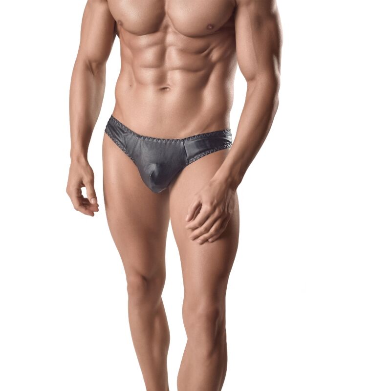 String en cuir noir pour homme – Séduction et confort absolus