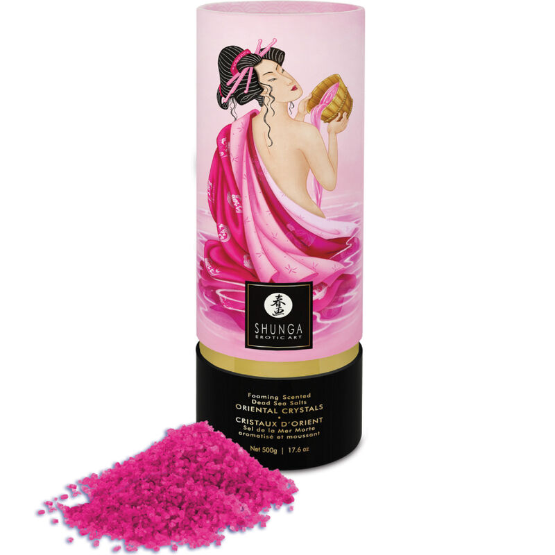 Cristaux de sel de la Mer Morte pour bain sensuel Shunga