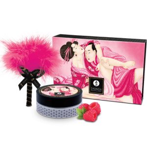 Poudre de massage comestible Shunga framboise – sensualité fruitée