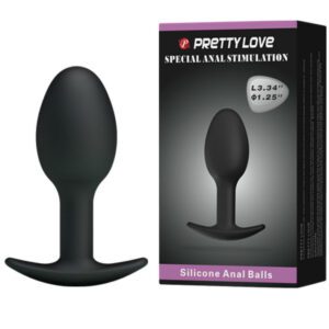 Plug anal ergonomique en silicone avec boule lestée