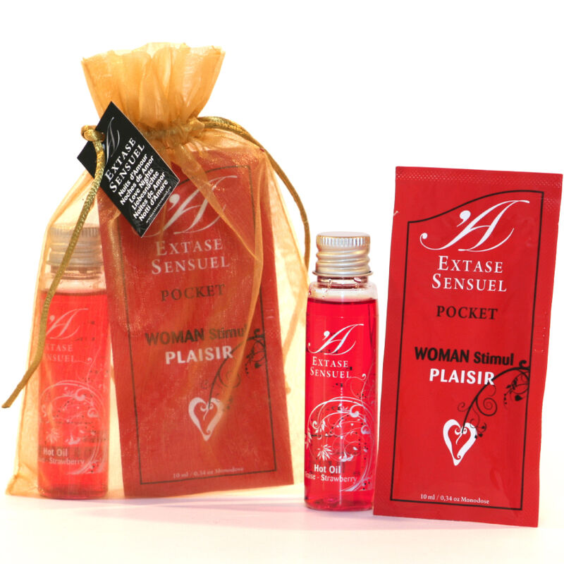 Set Nuits d’Amour : stimulants intimes et huile chaude fraise