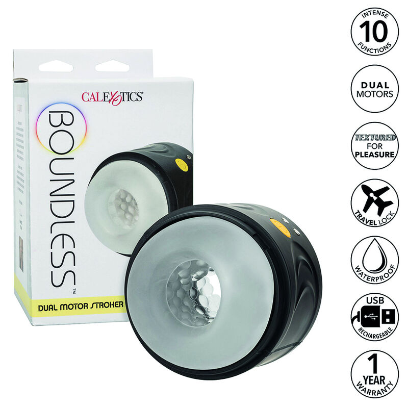 Masturbateur vibrant Boundless Dual Motor Stroker pour plaisirs intenses