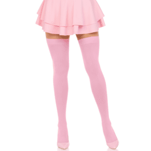 Bas cuissardes en nylon rose – Élégance sensuelle pour sublimer tes jambes