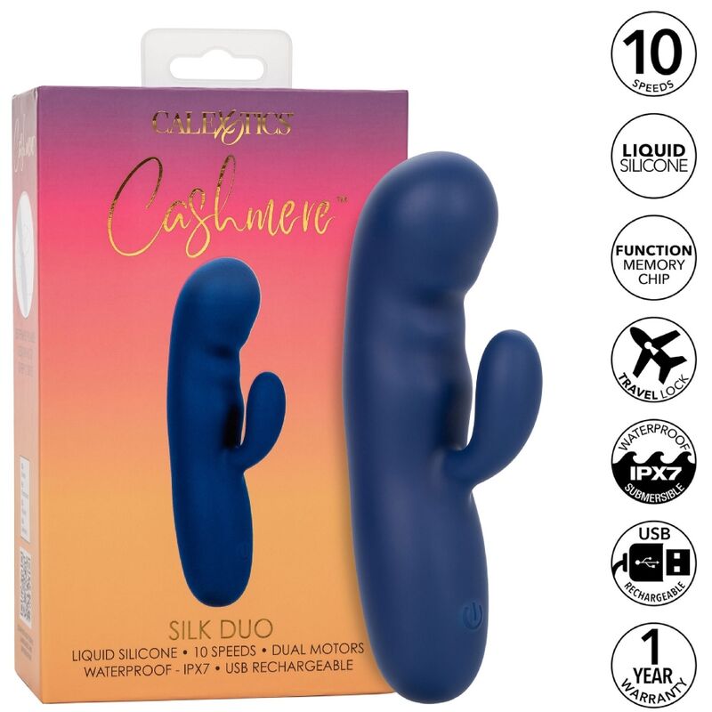 Cashmere Silk Duo : Vibrateur double moteur en silicone liquide