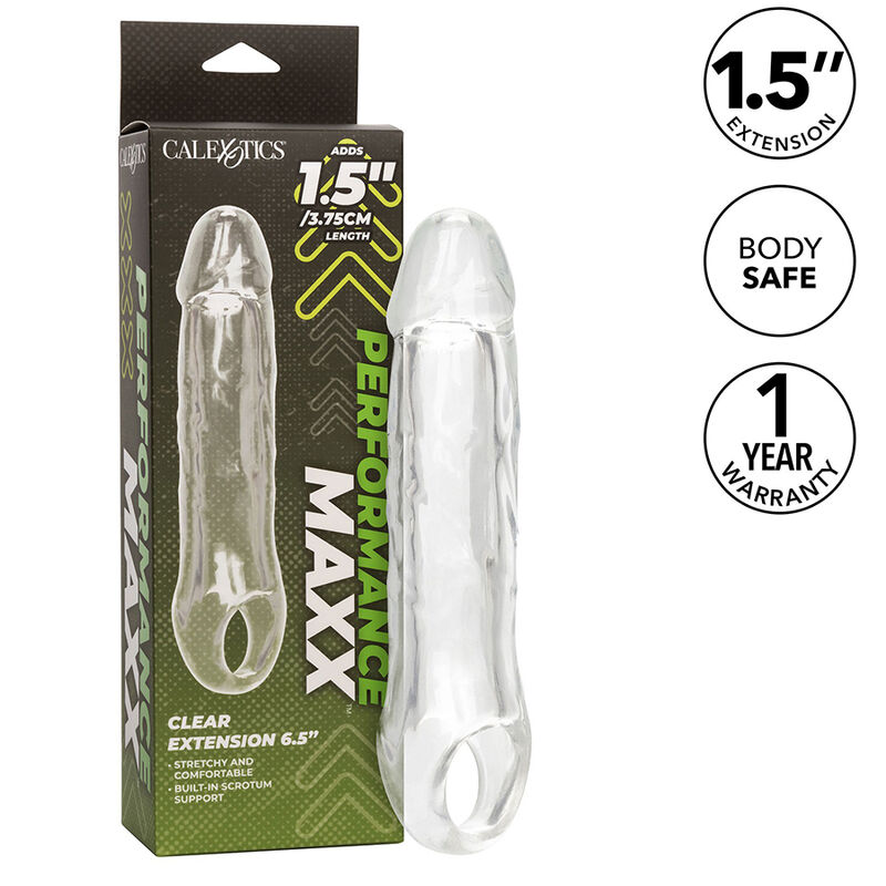 Extension pénienne Performance Maxx Clear 6,5" pour plaisir intense