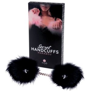 Menottes en plumes noires pour jeux de bondage doux
