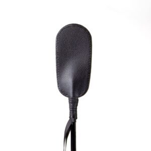 Fouet cravache en cuir végétalien noir pour jeux BDSM intenses