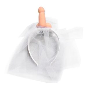 Bandeau EVJF blanc avec pénis – Accessoire fun et osé