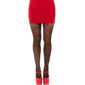 Collants transparents cerises et pois Leg Avenue – élégance espiègle