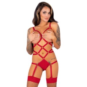Ensemble lingerie érotique Thiara Rouge – Livco Corsetti