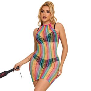 Robe résille arc-en-ciel Sublime – Lingerie sexy et irrésistible