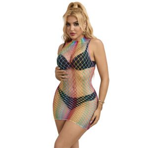 Combinaison sexy Subblime arc-en-ciel en mesh – liberté et élégance