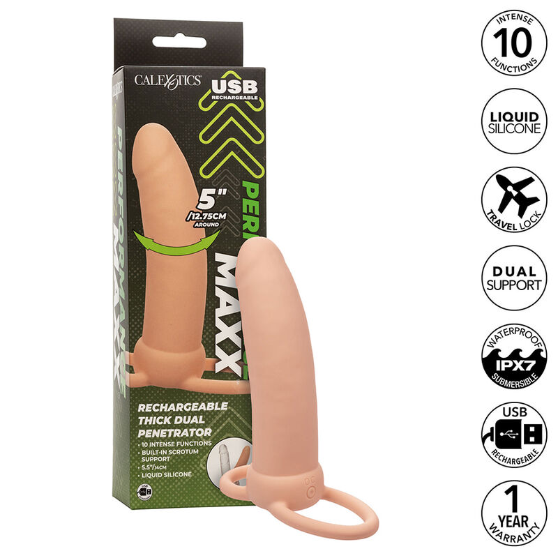 Pénétrateur double épais rechargeable Performance Maxx : intensifie ton plaisir