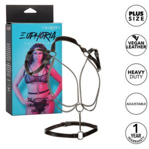 <strong>Harnais licou multi-chaînes grande taille Euphoria</strong> : l’audace sensuelle à votre portée