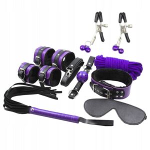 Kit BDSM en cuir synthétique noir - Set Bondage complet