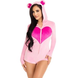 Combinaison Sweetheart Bear en velours – Charme et douceur irrésistibles