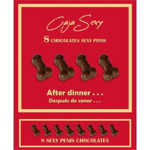 Boîte de 8 chocolats en forme de pénis – gourmandise coquine pour vos fêtes