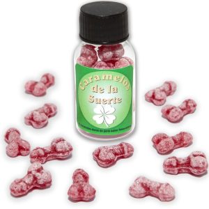 Bonbons en forme de pénis goût fraise et cerise pour soirées coquines