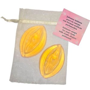 Savon intime en forme de vagin jaune – parfum océanique naturel