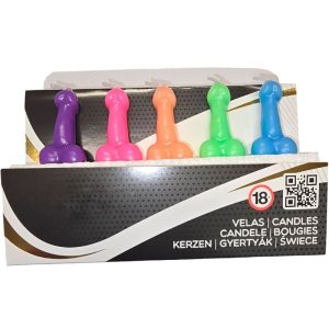 Coffret de 5 bougies pénis colorées – décoration fun et sexy