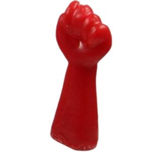 Bougie poing rouge EVJF : l’accessoire déco fun et provoc
