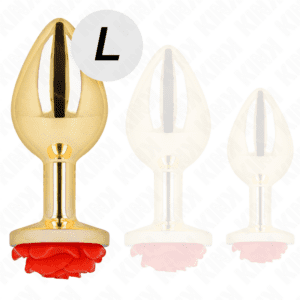 Plug anal doré avec rose rouge - Élégance et Plaisir