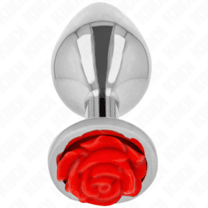 Plug anal en métal avec rose rouge – Élégance et plaisir irrésistibles