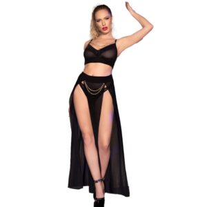 Ensemble sexy 3 pièces avec chaînes dorées - Chilirose CR 4850