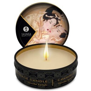 Bougie de massage Shunga à la vanille – Rituel sensuel et relaxant