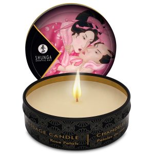 Bougie de massage Shunga parfum rose – sensualité et douceur au rendez-vous