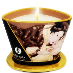 Bougie de massage Shunga chocolat – Complicité sensuelle chauffante