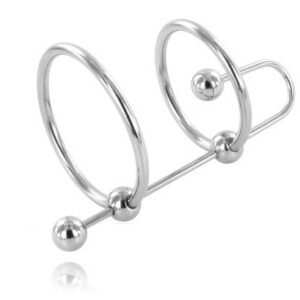 Cockring BDSM avec sonde urétrale en acier pour sensations extrêmes