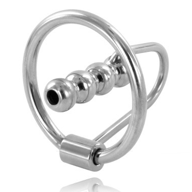 Anneau de gland avec plug urétral en acier pour plaisir BDSM