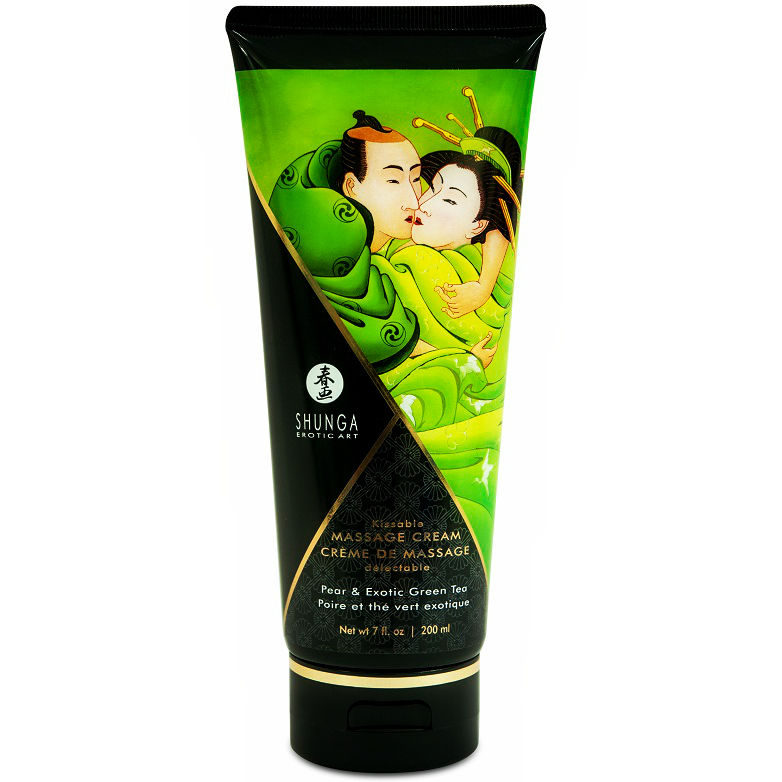 Crème de massage sensuelle Shunga au thé vert et poire