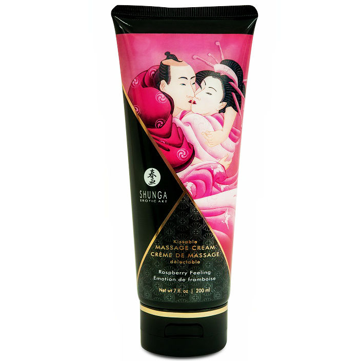 Crème de massage sensuelle Shunga framboise – Un plaisir à fleur de peau