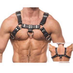 Harnais de Poitrine BDSM en Cuir Noir – Accessoire Bondage Érotique