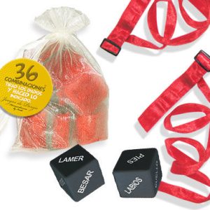 Kit Bondage Rouge avec Sac Organza – Jeu de Dés Coquin et Contraintes