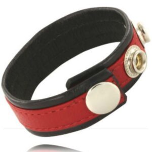 Anneau pénien en cuir ajustable noir et jaune – Puissance & style