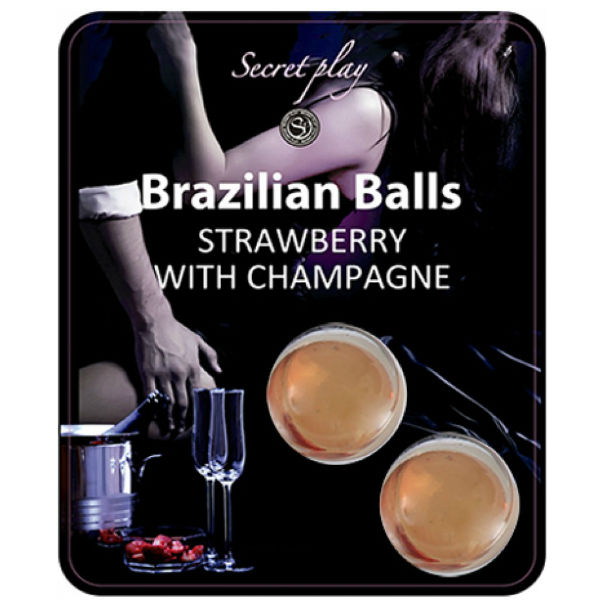 Boules d'huile de massage fraise & champagne pour préliminaires sensuels