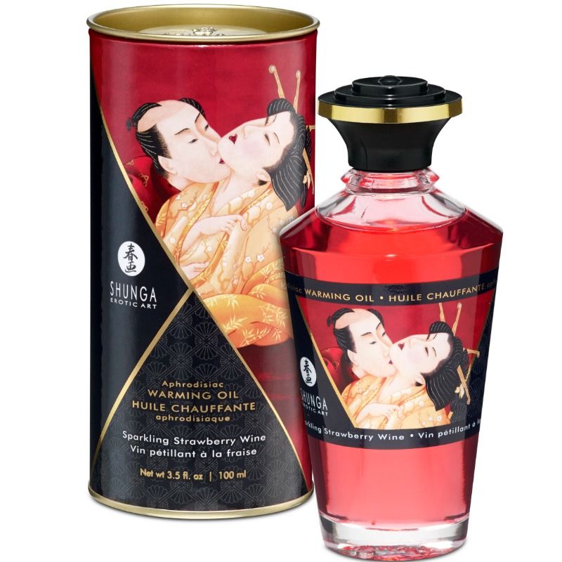 Huile de massage orgasmique Shunga fraise cava