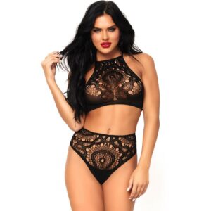 Ensemble lingerie noire Leg Avenue : audace et élégance en dentelle