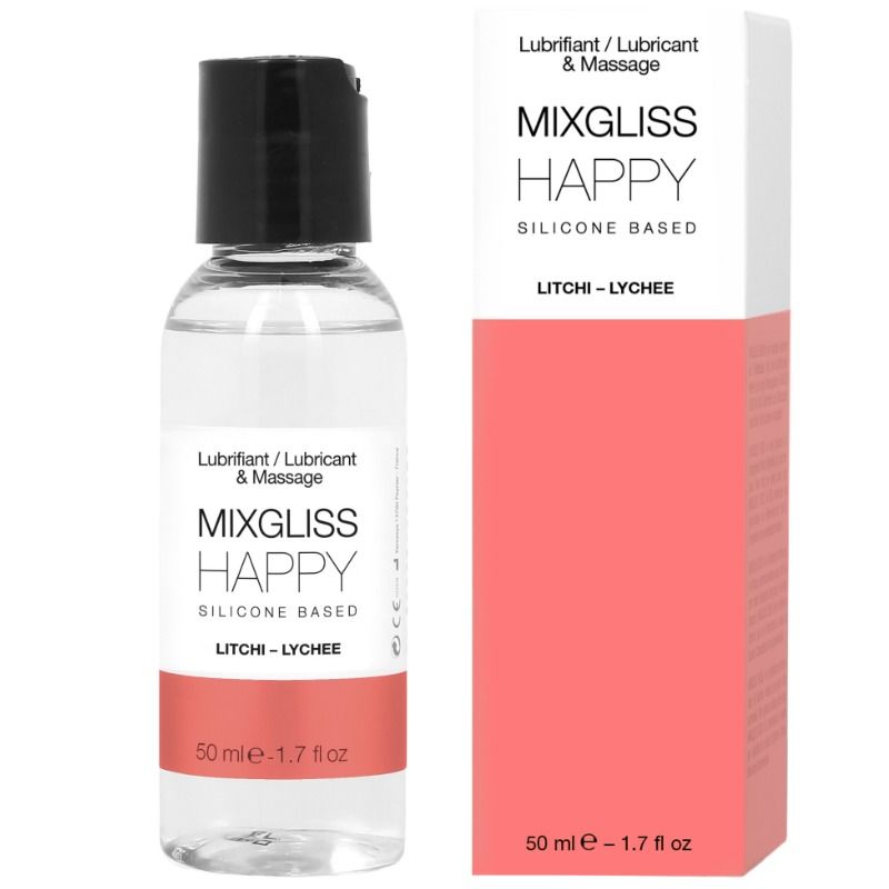 <strong>Lubrifiant silicone parfumé Mixgliss Happy litchi</strong> – Plaisir et douceur au rendez-vous