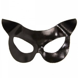 Masque de chat en vinyle pour jeux sensuels et mystérieux