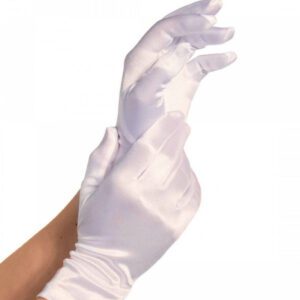 Gants Courts Satinés Blancs – Élégance Sensuelle et Raffinée